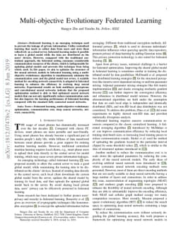 Multi-objective Evolutionary Federated Learning
