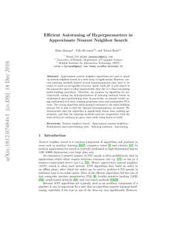 Efficient Autotuning of Hyperparameters in Approximate Nearest Neighbor
  Search