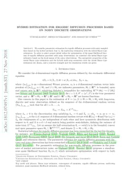 Hybrid estimation for ergodic diffusion processes based on noisy
  discrete observations
