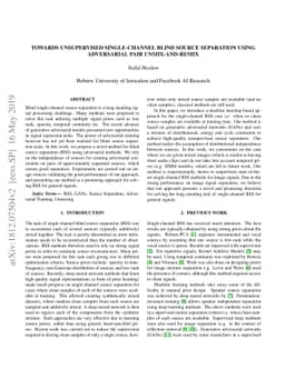 Towards Unsupervised Single-Channel Blind Source Separation using
  Adversarial Pair Unmix-and-Remix