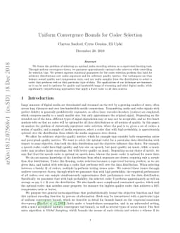 Uniform Convergence Bounds for Codec Selection