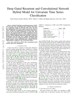 Deep Gated Recurrent and Convolutional Network Hybrid Model for
  Univariate Time Series Classification
