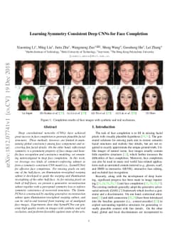 Learning Symmetry Consistent Deep CNNs for Face Completion