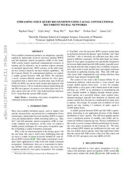 Streaming Voice Query Recognition using Causal Convolutional Recurrent
  Neural Networks