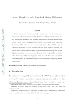 Matrix Completion under Low-Rank Missing Mechanism