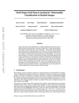 Semi-Supervised Deep Learning for Abnormality Classification in Retinal
  Images