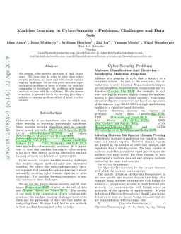 Machine Learning in Cyber-Security - Problems, Challenges and Data Sets