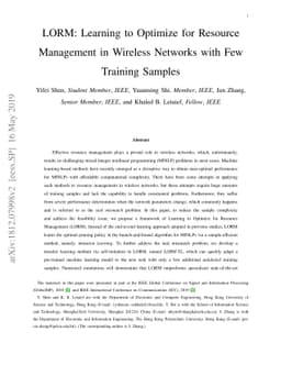 LORM: Learning to Optimize for Resource Management in Wireless Networks
  with Few Training Samples
