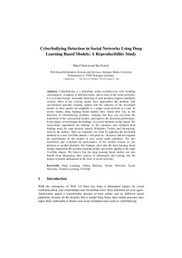 Cyberbullying Detection in Social Networks Using Deep Learning Based
  Models; A Reproducibility Study