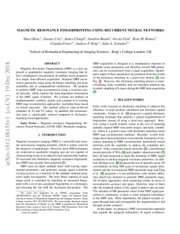 Magnetic Resonance Fingerprinting using Recurrent Neural Networks