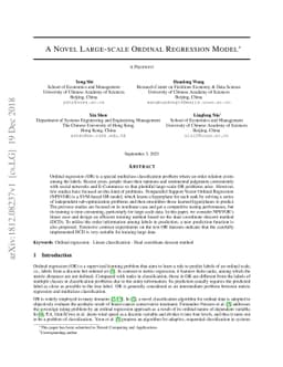 A Novel Large-scale Ordinal Regression Model