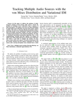 Tracking Multiple Audio Sources with the von Mises Distribution and
  Variational EM
