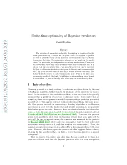 Finite-time optimality of Bayesian predictors