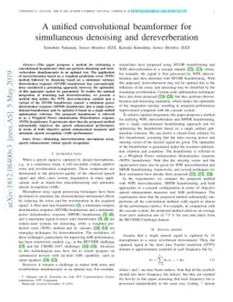 A unified convolutional beamformer for simultaneous denoising and
  dereverberation