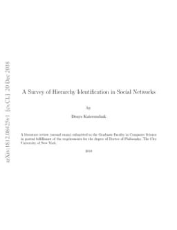 A Survey of Hierarchy Identification in Social Networks