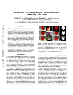 Unsupervised Meta-learning of Figure-Ground Segmentation via Imitating
  Visual Effects