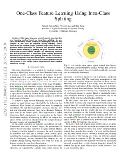 One-Class Feature Learning Using Intra-Class Splitting