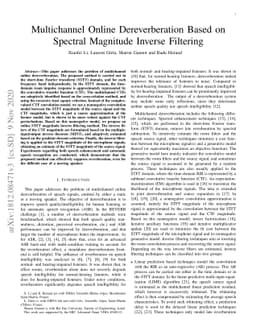 Multichannel Online Dereverberation based on Spectral Magnitude Inverse
  Filtering
