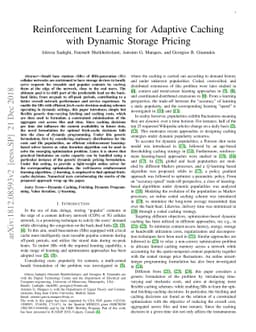 Reinforcement Learning for Adaptive Caching with Dynamic Storage Pricing