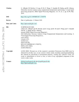 Subsurface structure analysis using computational interpretation and
  learning: A visual signal processing perspective