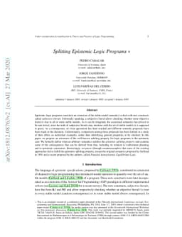 Splitting Epistemic Logic Programs