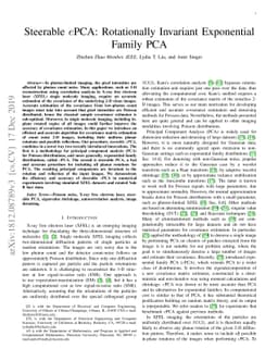 Steerable $e$PCA: Rotationally Invariant Exponential Family PCA