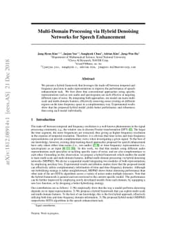 Multi-Domain Processing via Hybrid Denoising Networks for Speech
  Enhancement