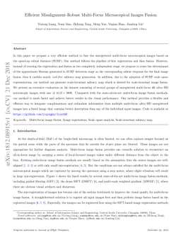 Efficient Misalignment-Robust Multi-Focus Microscopical Images Fusion