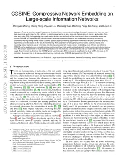 COSINE: Compressive Network Embedding on Large-scale Information
  Networks