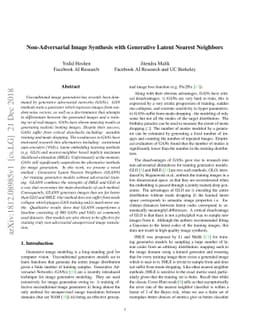 Non-Adversarial Image Synthesis with Generative Latent Nearest Neighbors