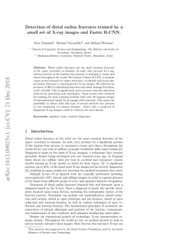 Detection of distal radius fractures trained by a small set of X-ray
  images and Faster R-CNN