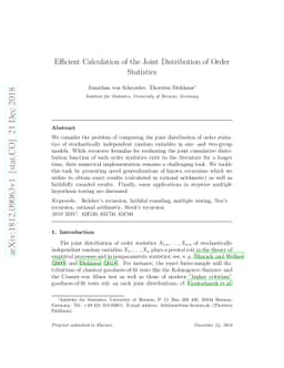 Efficient Calculation of the Joint Distribution of Order Statistics