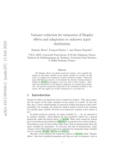 Variance reduction for estimation of Shapley effects and adaptation to
  unknown input distribution