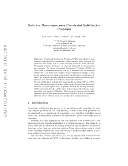 Solution Dominance over Constraint Satisfaction Problems