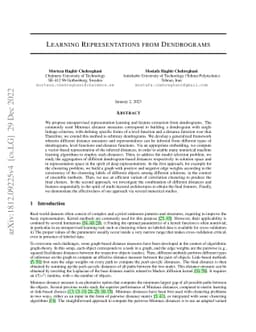 Learning Representations from Dendrograms