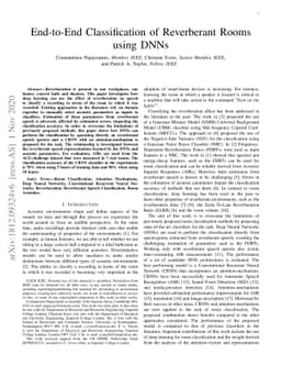 End-to-End Classification of Reverberant Rooms using DNNs