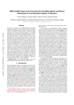Differentiable Supervector Extraction for Encoding Speaker and Phrase
  Information in Text Dependent Speaker Verification