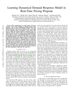 Learning Dynamical Demand Response Model in Real-Time Pricing Program