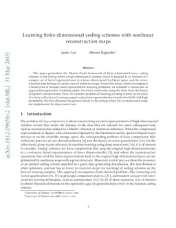 Learning finite-dimensional coding schemes with nonlinear reconstruction
  maps