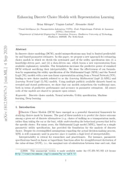 Enhancing Discrete Choice Models with Representation Learning