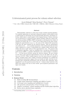 A determinantal point process for column subset selection
