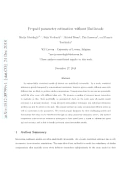Prepaid parameter estimation without likelihoods
