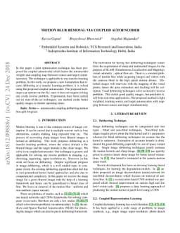 Motion Blur removal via Coupled Autoencoder