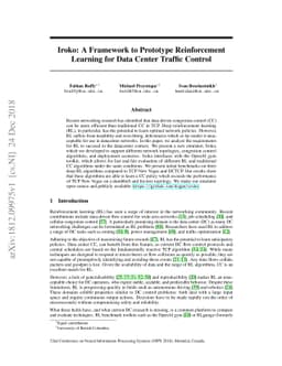 Iroko: A Framework to Prototype Reinforcement Learning for Data Center
  Traffic Control