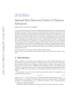 Optimal False Discovery Control of Minimax Estimator