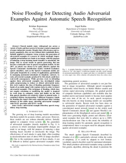 Noise Flooding for Detecting Audio Adversarial Examples Against
  Automatic Speech Recognition