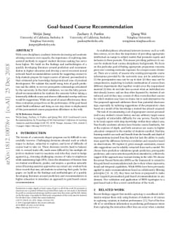 Goal-based Course Recommendation