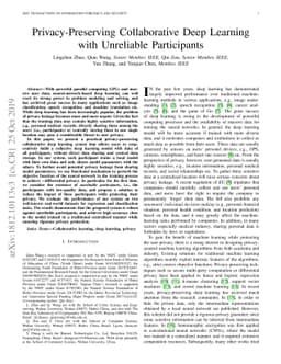 Privacy-Preserving Collaborative Deep Learning with Unreliable
  Participants