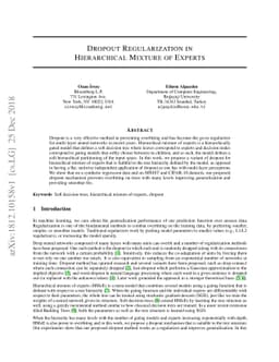 Dropout Regularization in Hierarchical Mixture of Experts