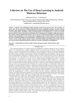 A Review on The Use of Deep Learning in Android Malware Detection